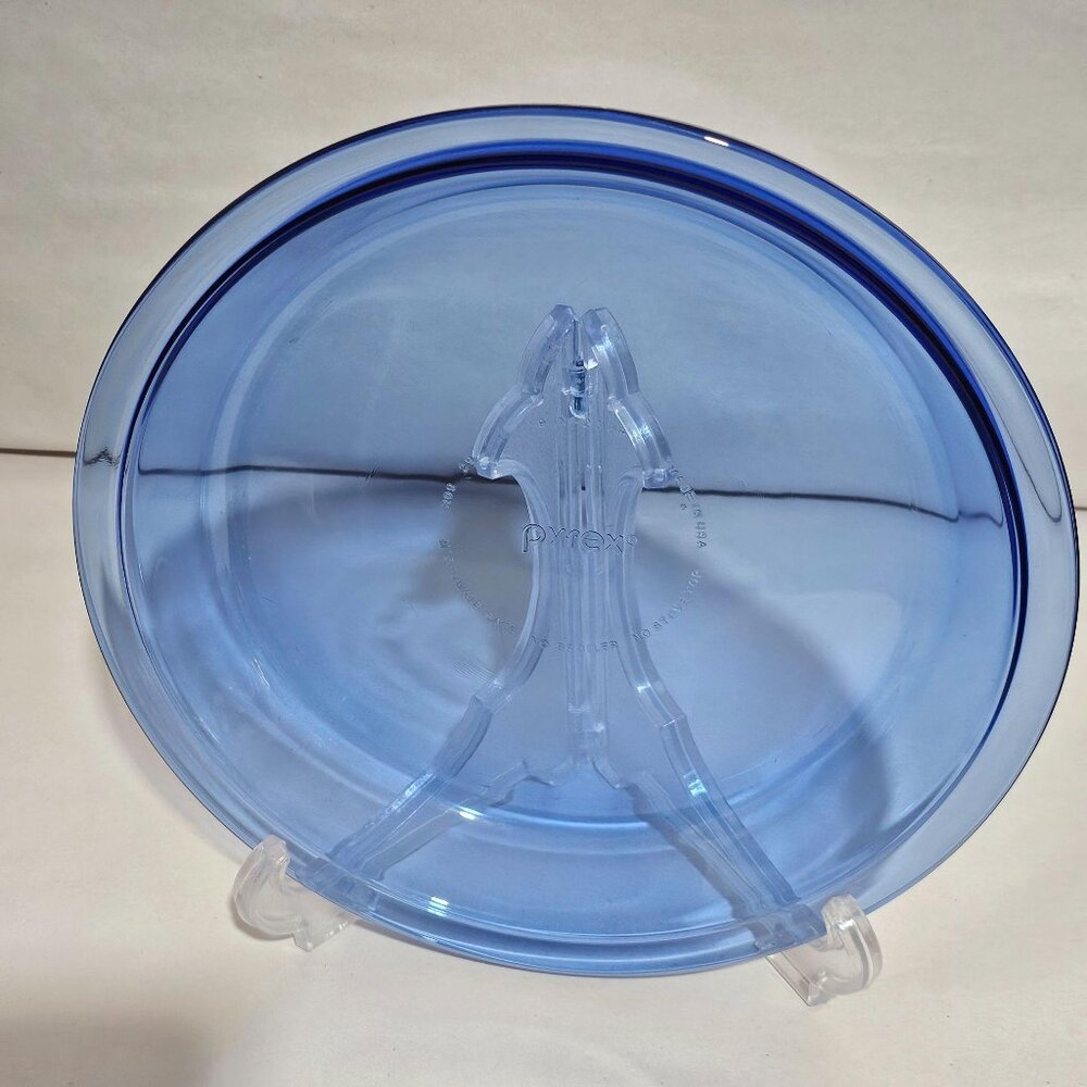 Pyrex Cobalt Blue Pie Plate 9" glass dish vtg corning kitchen bakeware 3/4qt - Picture 5 of 8